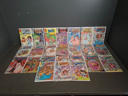 Large Selection of Vintage Sergio Aragones Groo The Wanderer Comic Books
