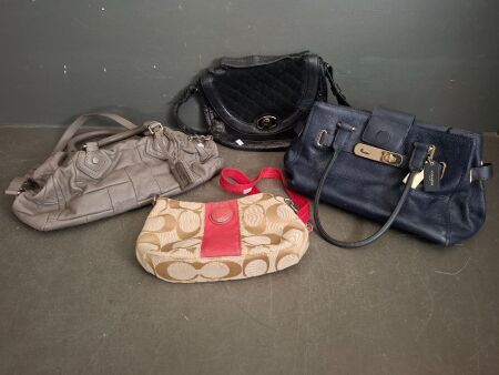 4 Designer Bags - Incs 2 Coach Bags - Marc Jacobs Bag - Mimco Bag