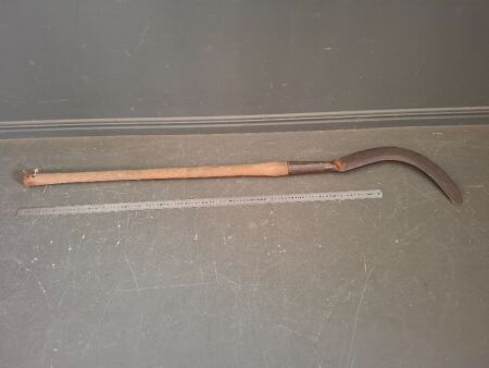 Vintage Wooden Handle Metal Brush Hook