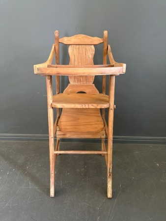 Vintage Wood High Chair/Rocking Horse