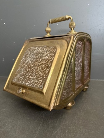 Complete Antique Brass Coal Bucket from Chateau in Pays de Loire
