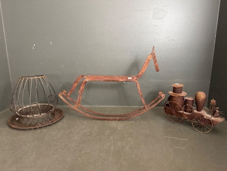 3 Vintage Metal Decorative Items