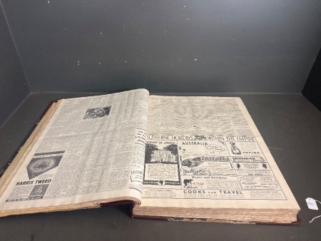 Large Vintage The Times London Nov & Dec 1938 Book