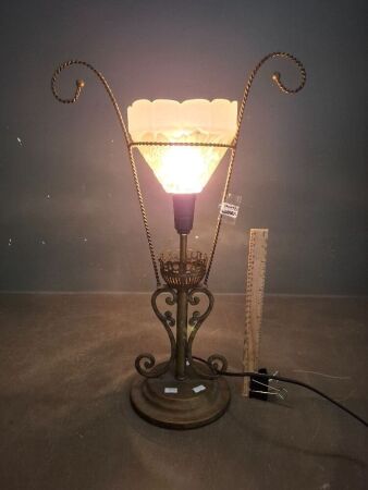 Vintage Art Deco Metal Table Lamp