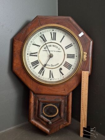 West End Watch Co Lahore-Calcutta-Bombay Seth Thomas Chime Wall Clock