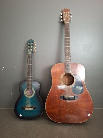 Takamine Guitar and Valencia Ukulele