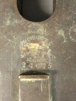 Vary Rare XL Chubb's New Patent 5.75" Brass & Iron Padlock c1837-38 with Original Key - 4
