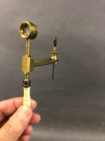 Rare, Late Victorian Pocket Fleaglass, Folding Botanical Microscope. Brass with Bone Handle in Original 2 Part Board Case