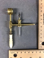 Rare, Late Victorian Pocket Fleaglass, Folding Botanical Microscope. Brass with Bone Handle in Original 2 Part Board Case - 3