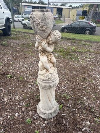 Concrete Garden Ornament - Lady Holding Basket