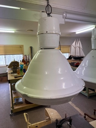 Large White Enamel Industrial Factory Light
