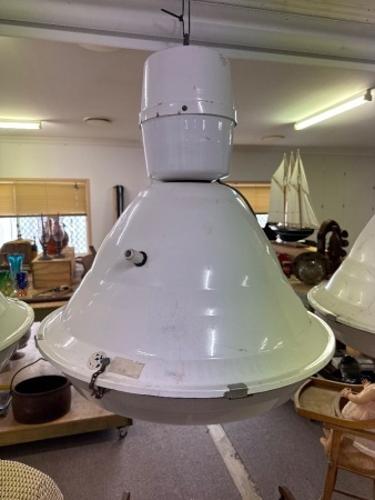Large White Enamel Industrial Factory Light