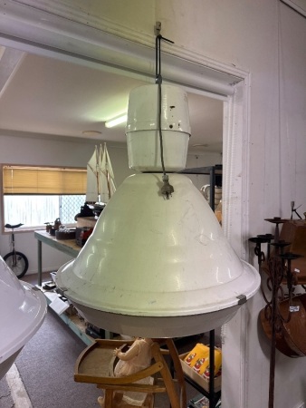 Large White Enamel Industrial Factory Light