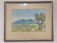 Australian Outback Landscape by Albert Namatjira Print&nbsp;