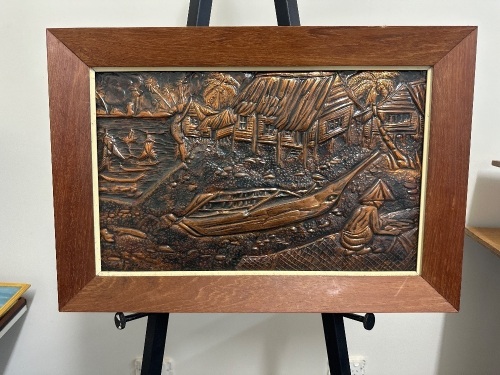 Kampong Nelayan Copper Art by Mrs Maureen Chow