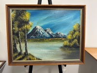 Mountains Lake Oil on Board&nbsp;