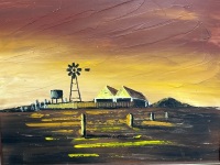 Dusk Outback Scene Oil on Board&nbsp; - 3