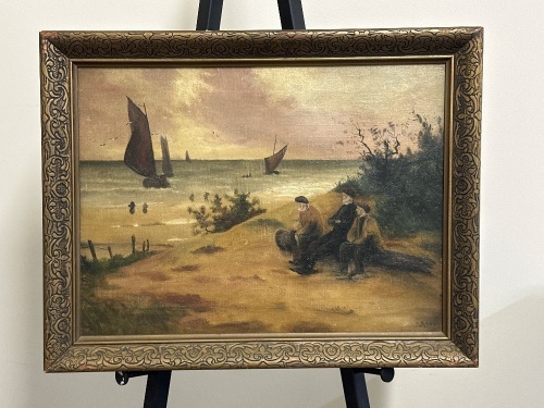 England Seascape Oil on Canvas by J Ross