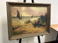 England Seascape Oil on Canvas by J Ross - 2