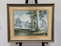 Natural Landscape Oil on Board By K Peter