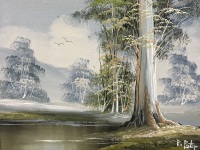 Natural Landscape Oil on Board By K Peter - 3