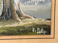 Natural Landscape Oil on Board By K Peter - 4