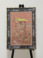 Asian Gathering Scene on Silk
