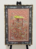 Asian Gathering Scene on Silk - 2