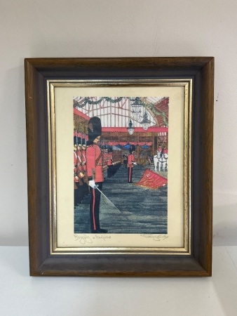 Royal Empire Guards in Cathedral Sketch - Signed by Artist