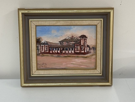 Court House Bourke Oil on Board by Dorothy OMally