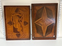 2 Wood Art Trays - 4