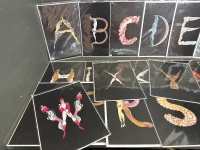 Ertes Alphabet - Ucompleted - Series of 26 Artworks A to Z - Some are missing -&nbsp; Approx 420L x 300W - 2
