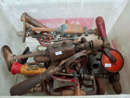 Boxed Lot of Mixed Vintage Hand Drills