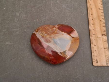 Polychrome Jasper Carved Stone Heart - From Madagascar