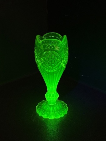 Vasoline Uranium Glass Art Deco Wine Glass