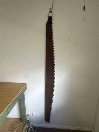 Crosscut Saw - 1 handle bracket missing - 69in blade