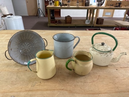 Selection of Vintage Enamel Ware