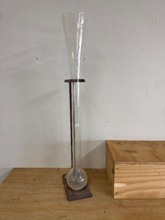 Yard Glass with Wooden Stand