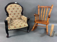 Mini Upholstered Armchair + Timber Rocker