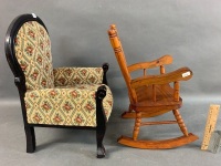 Mini Upholstered Armchair + Timber Rocker - 2