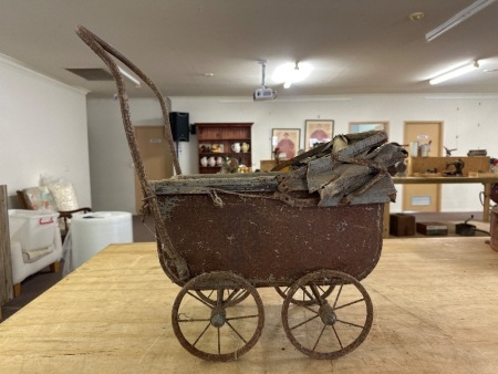 Antique Toy Metal Pram (for resroration)