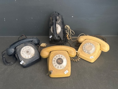 4 Mid Century Dial Phones