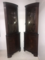 Pair of Astral Glazed Corner Cabinets