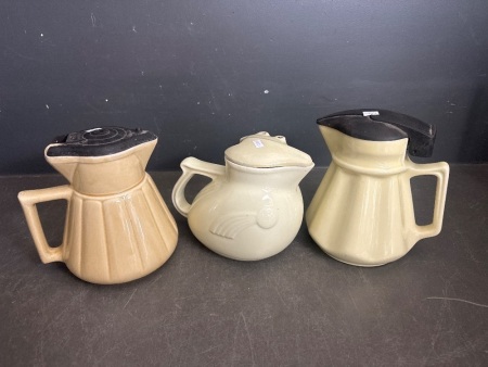Nilsen NPA Kookaburra Jug Plus 2 x Vintage Ceramic Pottery Electric Jugs
