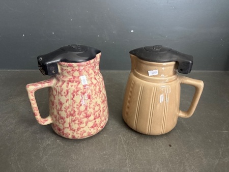 2 x Vintage Koster Ceramic Pottery Electric Jugs (1 Cord)