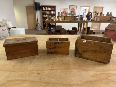 3 Vintage Wooden Boxes