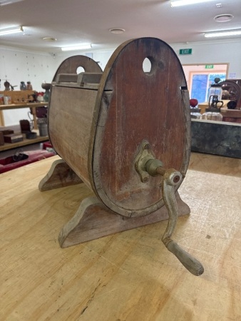 Large Antique Wooden Butter Churn - Oval shaped