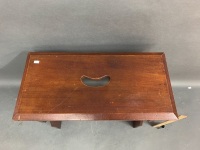 Large Antique Red Cedar Piano Stool - 2