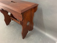 Large Antique Red Cedar Piano Stool - 3