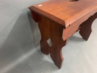 Large Antique Red Cedar Piano Stool - 4